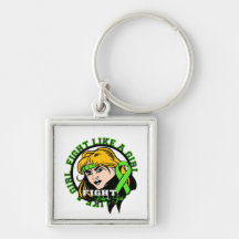 Non-Hodgkin’s Lymphoma Fight Like A Girl Attitude Key Chain