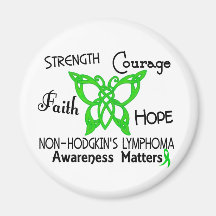 Non-Hodgkins Lymphoma Celtic Butterfly 3 Fridge Magnets