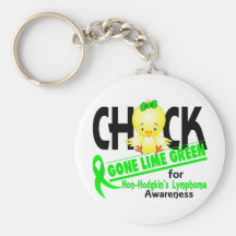 Non-Hodgkin's Lymphoma Chick Gone Lime Green 2 Keychains