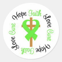 Non-Hodgkins Lymphoma Faith Hope Love Cross Round Sticker