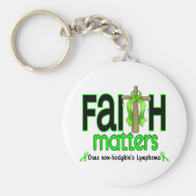 Non-Hodgkins Lymphoma Faith Matters Cross 1 Keychains