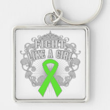 Non-Hodgkins Lymphoma Fight Like A Girl Fleurish Keychain