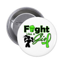Non-Hodgkins Lymphoma Fight Like A Girl Silhouette Pinback Button