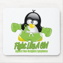 Non Hodgkin's Lymphoma Fighting Penguin Mousepad
