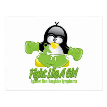 Non Hodgkin's Lymphoma Fighting Penguin Postcard