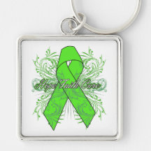 Non-Hodgkins Lymphoma Flourish Hope Faith Cure Keychains