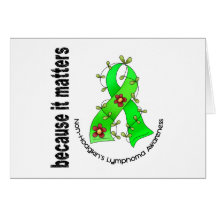 Non-Hodgkin's Lymphoma Flower Ribbon 3 Cards