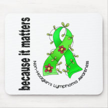 Non-Hodgkin's Lymphoma Flower Ribbon 3 Mouse Mat