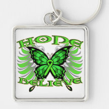 Non-Hodgkins Lymphoma Hope Believe Butterfly Key Chain