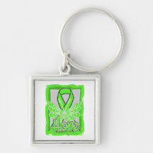 Non-Hodgkins Lymphoma Hope Butterfly Portrait Key Chain