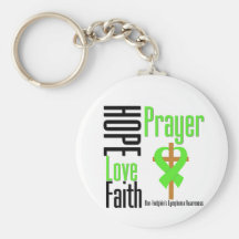 Non-Hodgkins Lymphoma Hope Love Faith Prayer Cross Key Chains