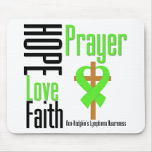 Non-Hodgkins Lymphoma Hope Love Faith Prayer Cross Mouse Pads