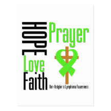 Non-Hodgkins Lymphoma Hope Love Faith Prayer Cross Postcard