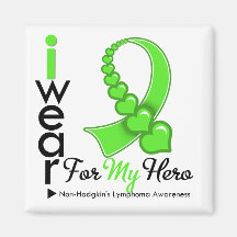 Non Hodgkin's Lymphoma I Wear Lime Green HERO Fridge Magnet
