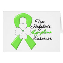 Non Hodgkins Lymphoma Survivor Flower Ribbon Greeting Cards