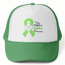 Non Hodgkins Lymphoma Survivor Flower Ribbon Mesh Hat