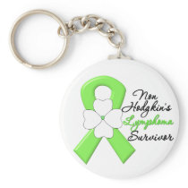 Non Hodgkins Lymphoma Survivor Flower Ribbon Keychains