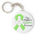 Non Hodgkins Lymphoma Survivor Flower Ribbon keychains
