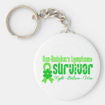 Non Hodgkins Lymphoma Survivor Flower Ribbon Key Chains