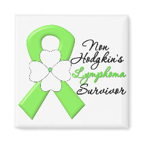 Non Hodgkins Lymphoma Survivor Flower Ribbon Fridge Magnets