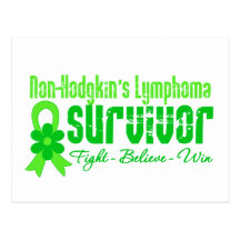 Non Hodgkins Lymphoma Survivor Flower Ribbon Postcard