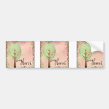 nonni heart tree pink bumper stickers