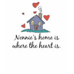 Nonnie's Home is Where the Heart is t-shirts