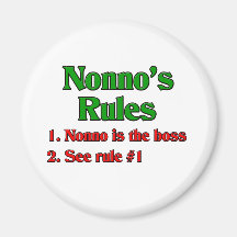 Nonno's (Italian Grandfather) Rules Fridge Magnet