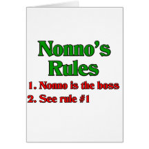 Nonno's (Italian Grandfather) Rules Greeting Cards