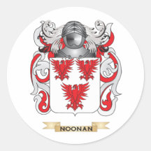 Noonan Coat of Arms (Family Crest) Round Sticker