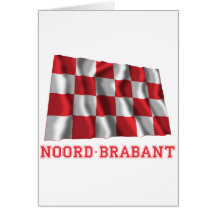 Noord-Brabant Waving Flag with Name Greeting Card