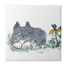 Nora, Gray Tiger, Encounters a Blue Butterfly Tiles