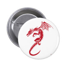 Norbert the Red Dragon Pinback Buttons