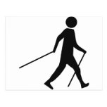 nordic walking icon postcard