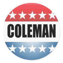 NORM COLEMAN ROUND STICKERS