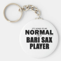 Normal Bari Sax Player Key Chain
