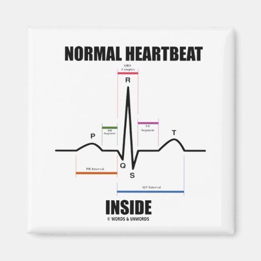 Normal Heartbeat Inside (ECG EKG) Refrigerator Magnet