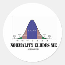 Normality Eludes Me (Bell Curve Humour) Round Stickers