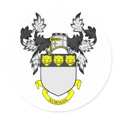 NORMAN Coat of Arms Round Sticker by familycrest