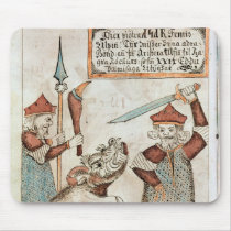 Norse god Tyr losing his hand to the bound wolf Mousepads