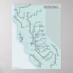 North and Central California Rivers 18" x 24" posters
