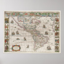North and South America Print