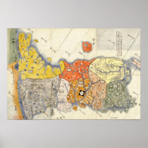 North and South KoreaPanoramic Map Print