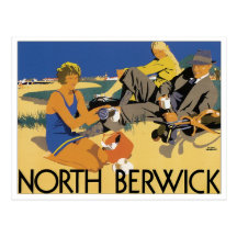 North Berwick Vintage Travel Poster Post Card