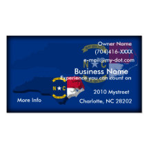 North Carolina Flag Map Business Card
