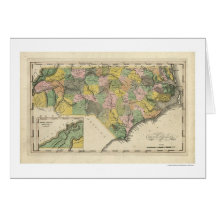 North Carolina Map 1814 Greeting Card
