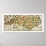 North Carolina Railroad Map 1900 Posters