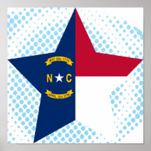 North+Carolina Star Poster