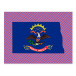 North Dakota Flag Map Post Cards