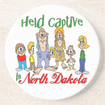 North Dakota Funny Trailer Park Sandstone Coaster